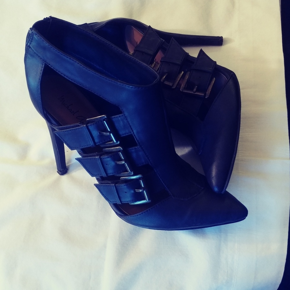 Black Booties with Gold Buckles